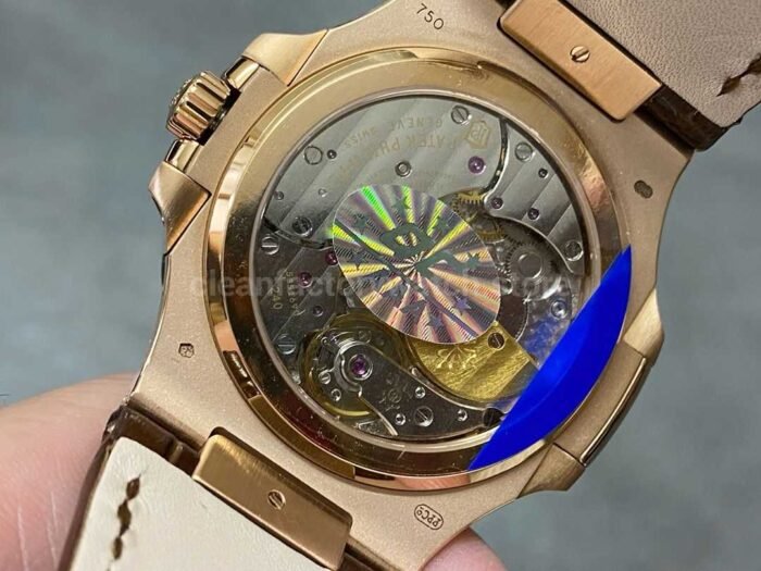 PPF Factory Patek Philippe Nautilus 40mm 5712G-001 Rose Gold Leather Brown Dial - Image 7