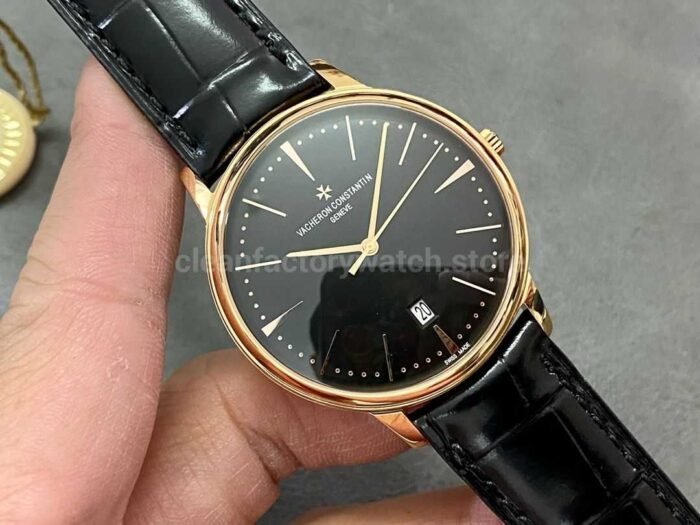 PPF Factory Vacheron Constantin Patrimony 85180/000G-9230 40mm Rose Gold Leather Strap Black Dial - Image 2