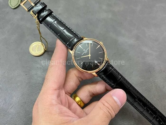 PPF Factory Vacheron Constantin Patrimony 85180/000G-9230 40mm Rose Gold Leather Strap Black Dial - Image 4