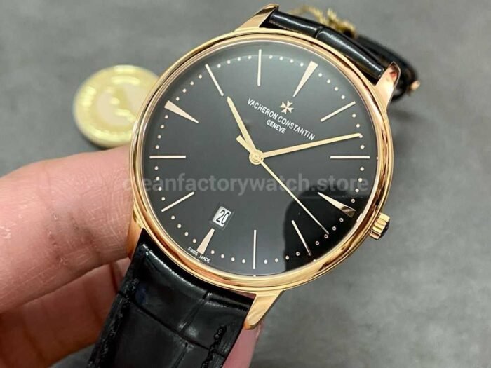 PPF Factory Vacheron Constantin Patrimony 85180/000G-9230 40mm Rose Gold Leather Strap Black Dial - Image 3