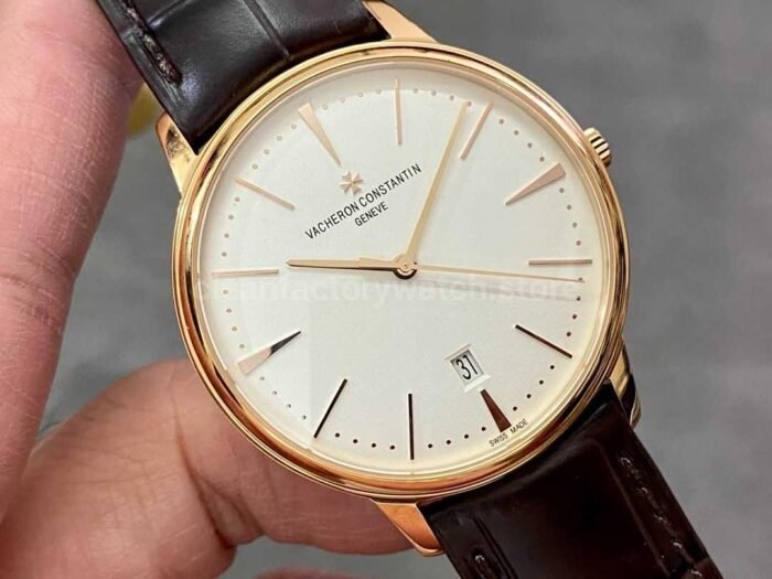 PPF Factory Vacheron Constantin Patrimony 85180/000r-9248 40mm Rose Gold Leather Strap White Dial - Image 2