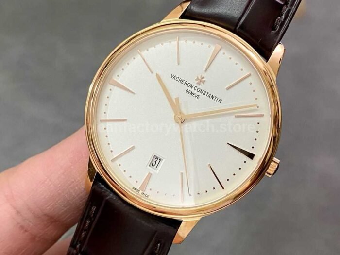 PPF Factory Vacheron Constantin Patrimony 85180/000r-9248 40mm Rose Gold Leather Strap White Dial - Image 3