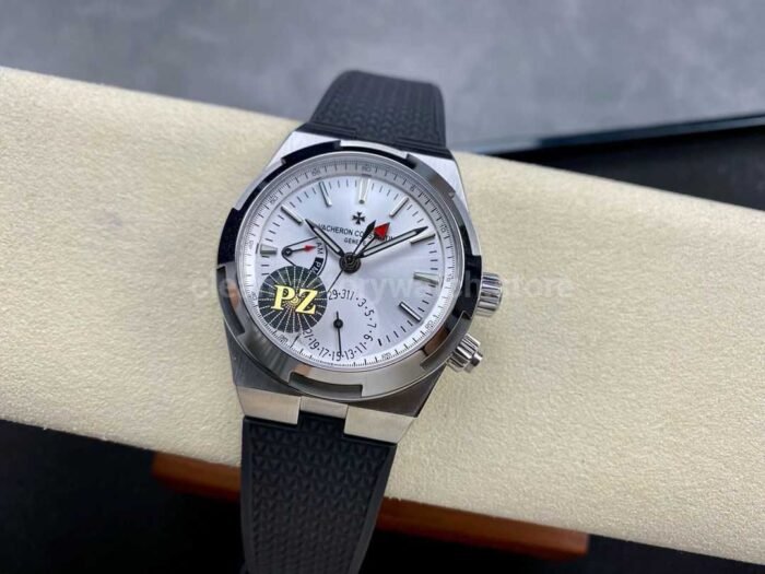 PZ Factory Vacheron Constantin Overseas Dual Time 7900V/110A-B333 41mm Steel Rubber Strap Silver Dial - Image 4