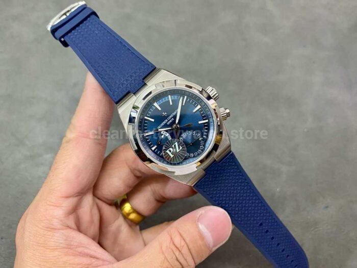 PZ Factory Vacheron Constantin Overseas Dual Time 7900V/110A-B334 41mm Steel Rubber Strap Blue Dial - Image 4