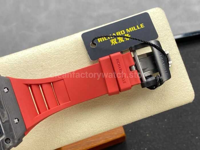 R7 Factory Richard Mille RM35 02 44.5mm Carbon Fiber Red Rubber Strap Skeletonized Dial 4 Super Clone Watch,Clean Factory Watch