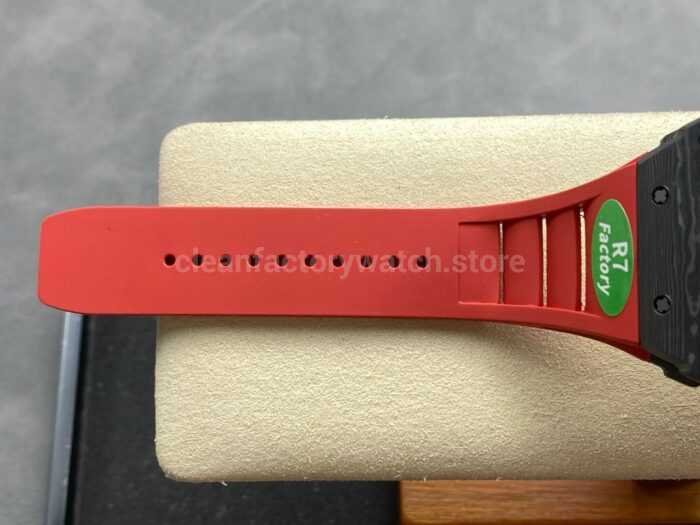 R7 Factory Richard Mille RM35 02 44.5mm Carbon Fiber Red Rubber Strap Skeletonized Dial 8 Super Clone Watch,Clean Factory Watch