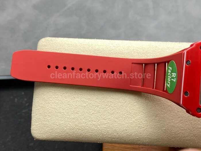 R7 Factory Richard Mille RM35 02 44.5mm Red Carbon Fiber Red Rubber Strap Skeletonized Dial 5 Super Clone Watch,Clean Factory Watch