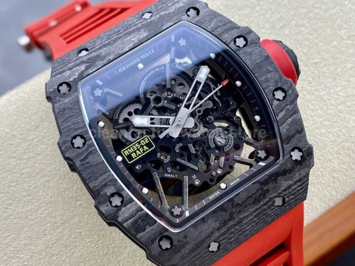 Sonic Factory Richard Mille RM 35-02 43mm Carbon Fiber Red Rubber Strap Dial - Image 2