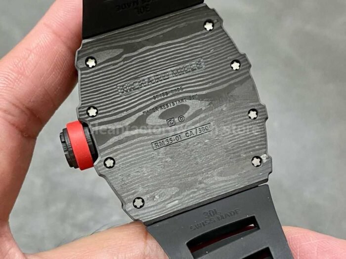 Sonic Factory Richard Mille RM 35-01 43mm Carbon Fiber Black Rubber Strap Skeletonized Dial - Image 7