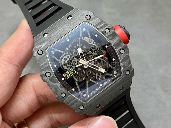 Sonic Factory Richard Mille RM 35-01 43mm Carbon Fiber Black Rubber Strap Skeletonized Dial - Image 2