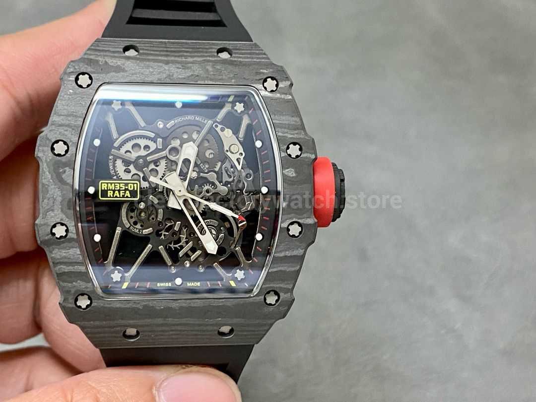 Sonic Factory Richard Mille RM 35 01 43mm Carbon Fiber Black Rubber Strap Skeletonized Dial (7) Sonic Factory Richard Mille RM 35-01 43mm Carbon Fiber Black Rubber Strap Skeletonized Dial - Image 1