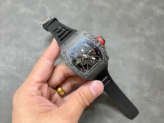 Sonic Factory Richard Mille RM 35-01 43mm Carbon Fiber Black Rubber Strap Skeletonized Dial - Image 4