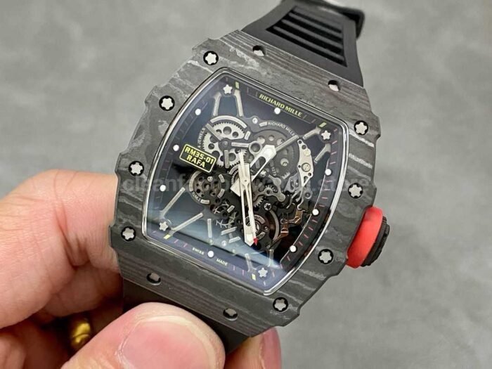 Sonic Factory Richard Mille RM 35-01 43mm Carbon Fiber Black Rubber Strap Skeletonized Dial - Image 3