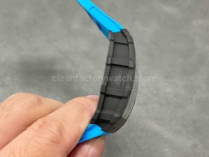 Sonic Factory Richard Mille RM 35 02 43mm Carbon Fiber Blue Rubber Strap Skeletonized Dial 4 Super Clone Watch,Clean Factory Watch