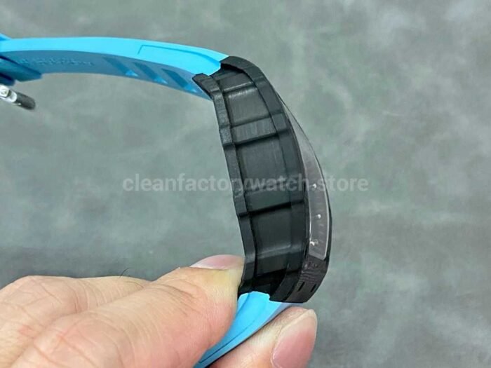 T+ Factory Richard Mille RM35-02 44.5mm Carbon Fiber Blue Rubber Strap Skeletonized Dial - Image 5