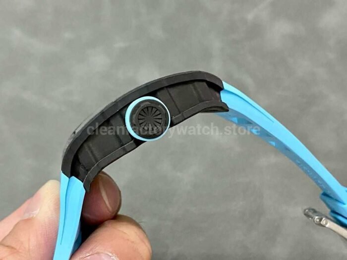 T+ Factory Richard Mille RM35-02 44.5mm Carbon Fiber Blue Rubber Strap Skeletonized Dial - Image 6