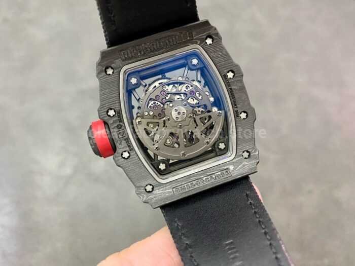 T Factory Richard Mille RM35 02 44.5mm Carbon Fiber Textile Strap Skeletonized Dial 1 Super Clone Watch,Clean Factory Watch