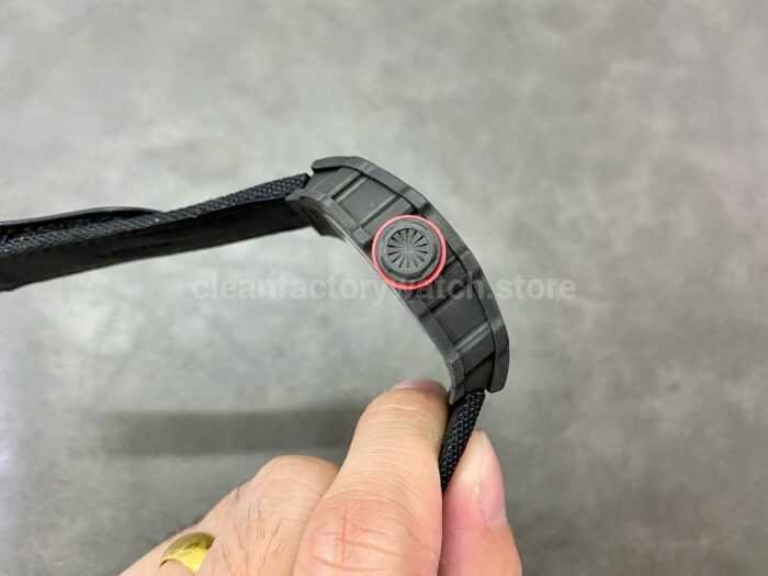 T Factory Richard Mille RM35 02 44.5mm Carbon Fiber Textile Strap Skeletonized Dial 9 Super Clone Watch,Clean Factory Watch