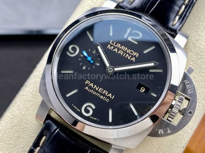 TTF Factory Panerai Luminor Marina 1950 3 Days Automatic PAM 01312 Steel Leather Strap Arabic Numerals Black Dial - Image 3