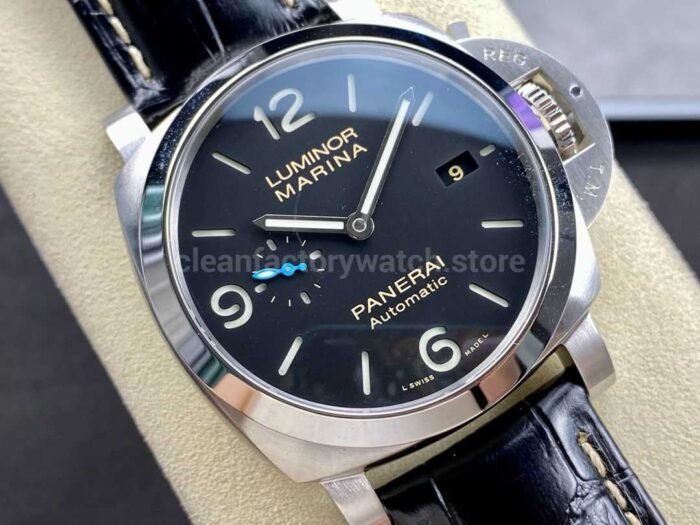TTF Factory Panerai Luminor Marina 1950 3 Days Automatic PAM 01312 Steel Leather Strap Arabic Numerals Black Dial - Image 2