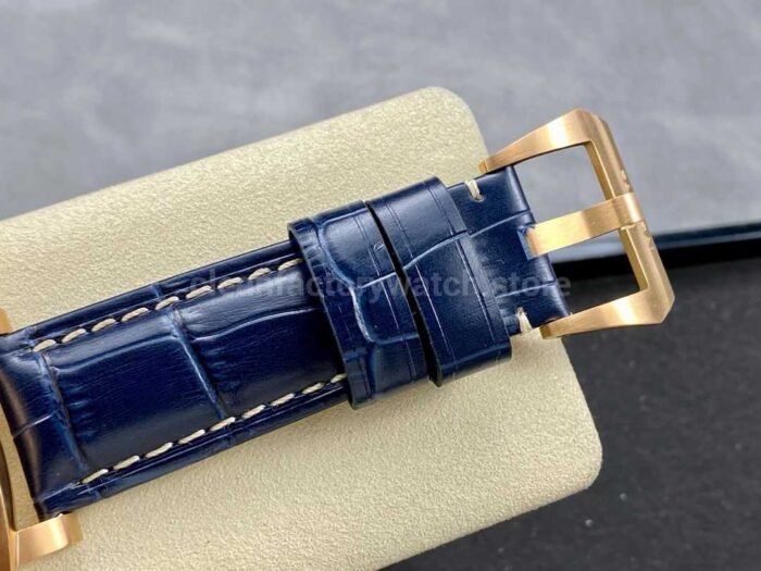 TTF Factory Panerai Luminor Marina PAM01112 Rose Gold Leather Strap Arabic Numerals Blue Dial - Image 8