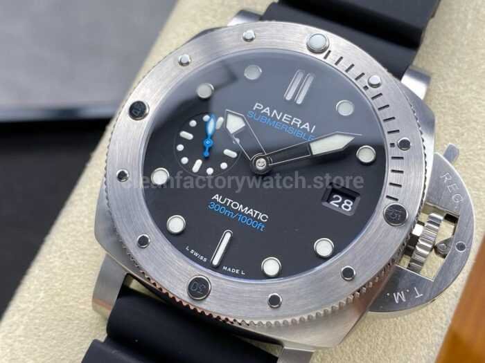 TTF Factory Panerai Submersible PAM 01229 Steel Rubber Strap Black Dial 1 Super Clone Watch,Clean Factory Watch