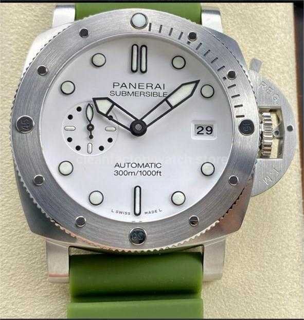 TTF Factory Panerai Submersible PAM01226 Steel Rubber Strap White Dial