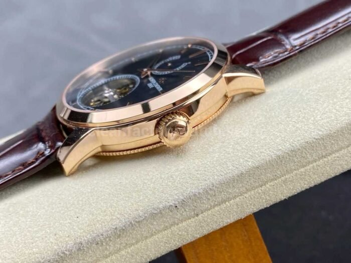 TUR Factory Vacheron Constantin Tourbillon Traditionnelle 89000/000R-B407 42mm Rose Gold Leather Strap Black Dial - Image 6