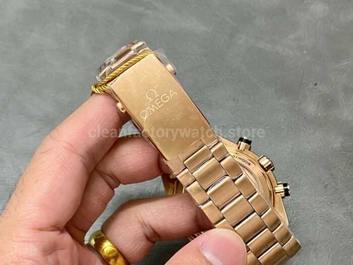 TW Factory Omega Seamaster Planet Ocean Chronograph 215.63.46.51.01.001 44.25mm Full Rose Gold Black Di 4 Super Clone Watch,Clean Factory Watch