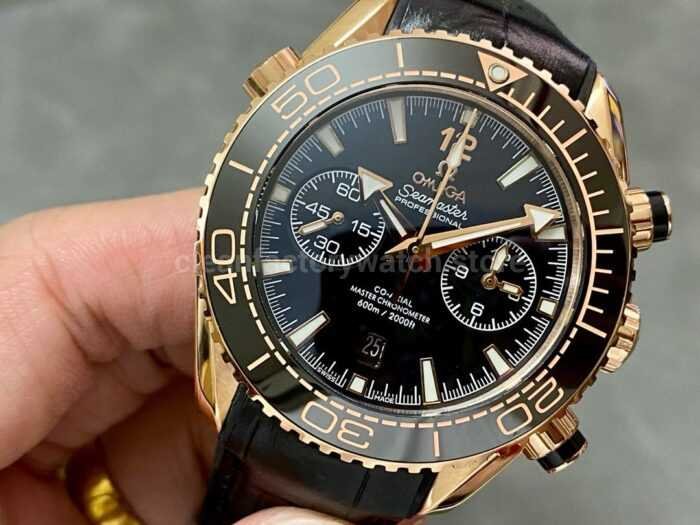 TW Factory Omega Seamaster Planet Ocean Chronograph 215.63.46.51.01.001 44.25mm Rose Gold Leathe 1 Super Clone Watch,Clean Factory Watch