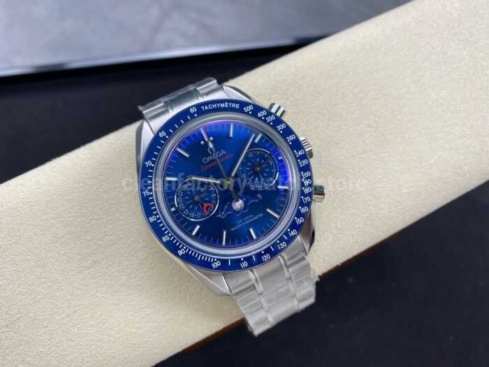 TW Factory Omega Speedmaster Moonphase 304.33.44.52.03.001 44.25mm Full Steel Blue Dial 4 Super Clone Watch,Clean Factory Watch