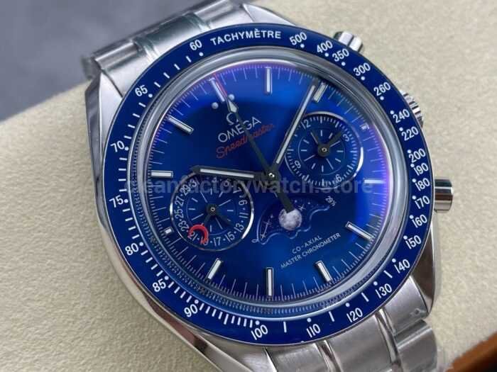 TW Factory Omega Speedmaster Moonphase 304.33.44.52.03.001 44.25mm Full Steel Blue Dial 6 Super Clone Watch,Clean Factory Watch