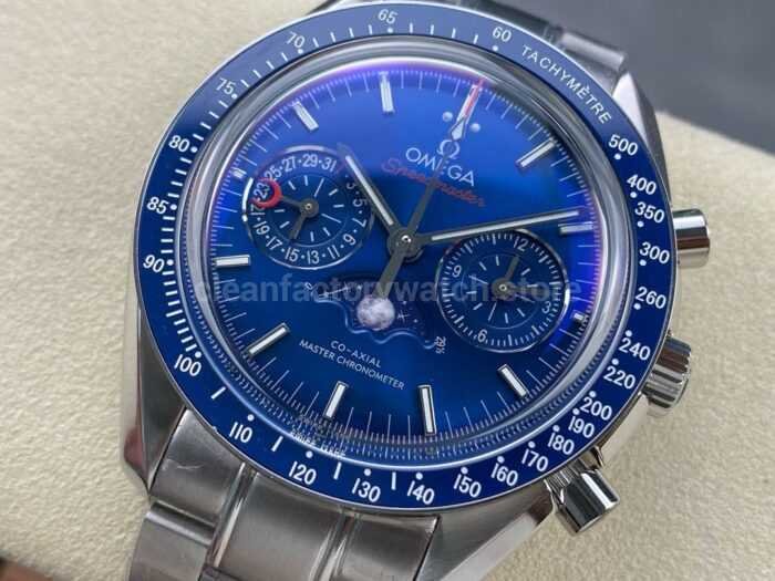 TW Factory Omega Speedmaster Moonphase 304.33.44.52.03.001 44.25mm Full Steel Blue Dial 9 Super Clone Watch,Clean Factory Watch