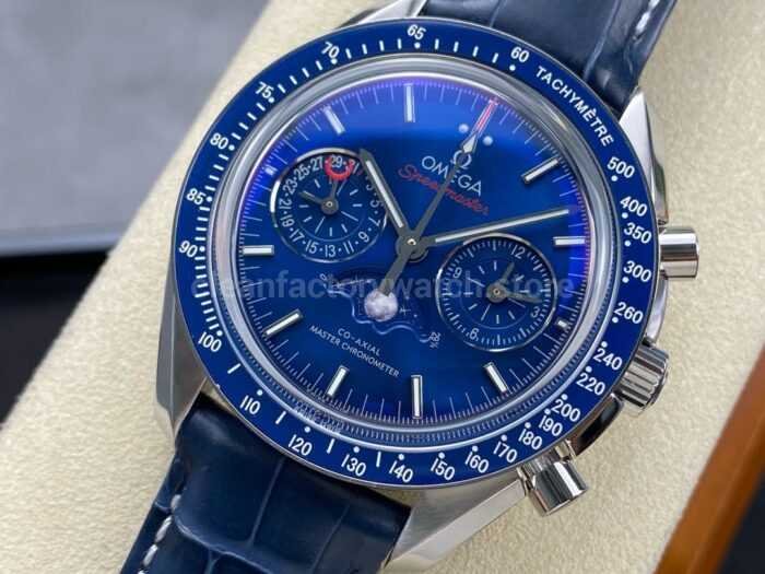 TW Factory Omega Speedmaster Moonphase 304.33.44.52.03.001 44.25mm Steel Leather Strap Blue Dial 1 Super Clone Watch,Clean Factory Watch