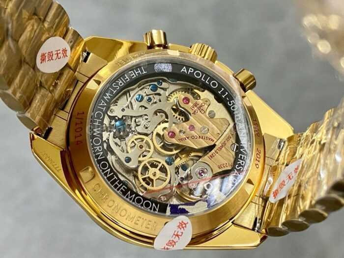 TW Factory Omega Speedmaster Professional 310.60.42.50.99.001 42mm Full Yellow Gold Champagne Dial 2 Super Clone Watch,Clean Factory Watch