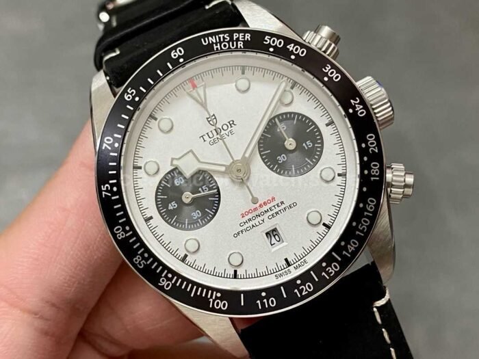 TW Factory Tudor Black Bay Chrono M79360N-0006 41mm Steel Leather Strap White Dial - Image 2