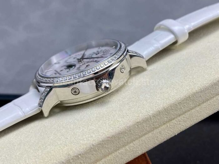 TW Factory Vacheron Constantin Traditionnelle Perpetual Calendar Ultra-Thin 4305T/000G-B948 Steel White Leather Strap Mother Of Pearl Dial - Image 6