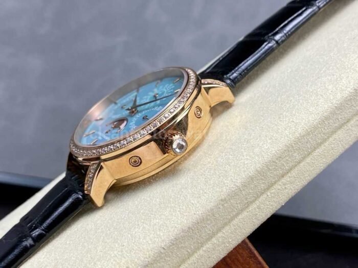 TW Factory Vacheron Constantin Traditionnelle Perpetual Calendar Ultra-Thin 4305T/000R-B947 Gold Black Leather Strap Mother Of Pearl Dial - Image 6