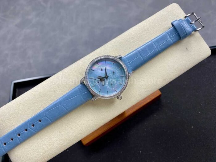 TW Factory Vacheron Constantin Traditionnelle Perpetual Calendar Ultra-Thin 4305T/000G-B948 Steel Blue Leather Strap Mother Of Pearl Dial - Image 4