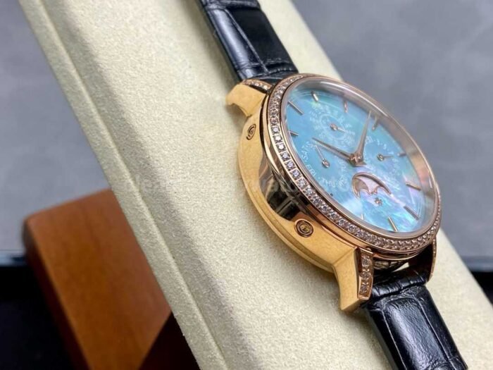 TW Factory Vacheron Constantin Traditionnelle Perpetual Calendar Ultra-Thin 4305T/000R-B947 Gold Black Leather Strap Mother Of Pearl Dial - Image 5