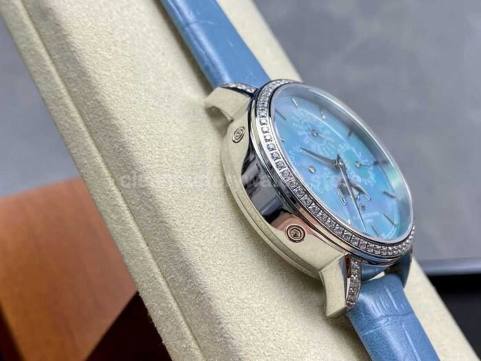 TW Factory Vacheron Constantin Traditionnelle Perpetual Calendar Ultra-Thin 4305T/000G-B948 Steel Blue Leather Strap Mother Of Pearl Dial - Image 5