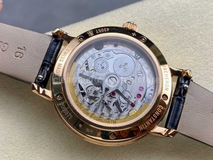 TW Factory Vacheron Constantin Traditionnelle Perpetual Calendar Ultra-Thin 4305T/000R-B947 Gold Black Leather Strap Mother Of Pearl Dial - Image 7