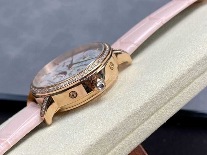 TW Factory Vacheron Constantin Traditionnelle Perpetual Calendar Ultra-Thin 4305T/000R-B947 Gold Pink Leather Strap Mother Of Pearl Dial - Image 6