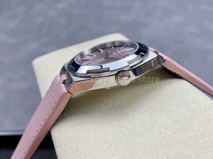 TW Factory Vacheron Constantin women's model 4605V/200A-B971 35mm Steel Leather Strap Pink Dial - Image 6