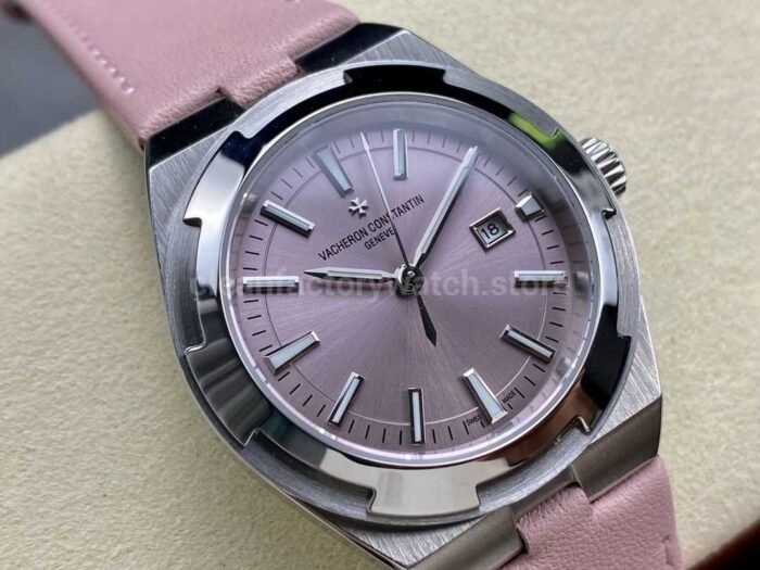 TW Factory Vacheron Constantin women's model 4605V/200A-B971 35mm Steel Leather Strap Pink Dial - Image 2