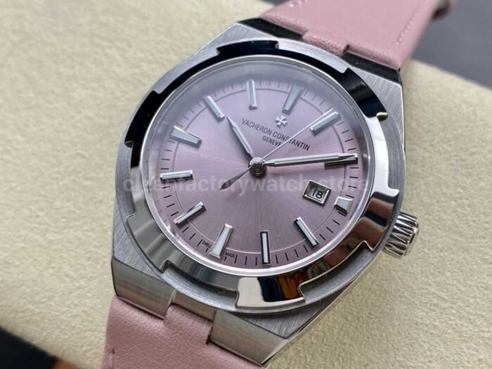 TW Factory Vacheron Constantin women's model 4605V/200A-B971 35mm Steel Leather Strap Pink Dial - Image 3