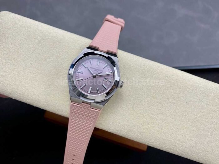 TW Factory Vacheron Constantin women's model 4605V/200A-B971 35mm Steel Rubber Strap Pink Dial - Image 4