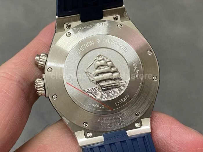 TWA Factory Vacheron Constantin Overseas Dual Time 47450/000A-9039 42mm Steel Rubber Strap Blue Dial - Image 7