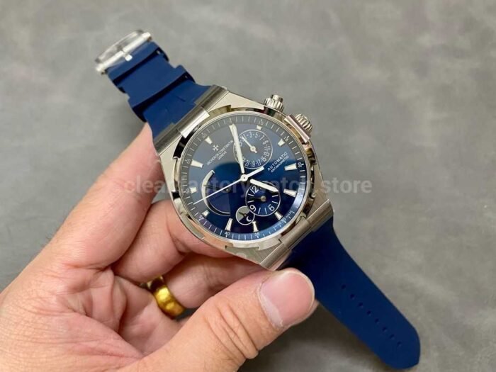 TWA Factory Vacheron Constantin Overseas Dual Time 47450/000A-9039 42mm Steel Rubber Strap Blue Dial - Image 4