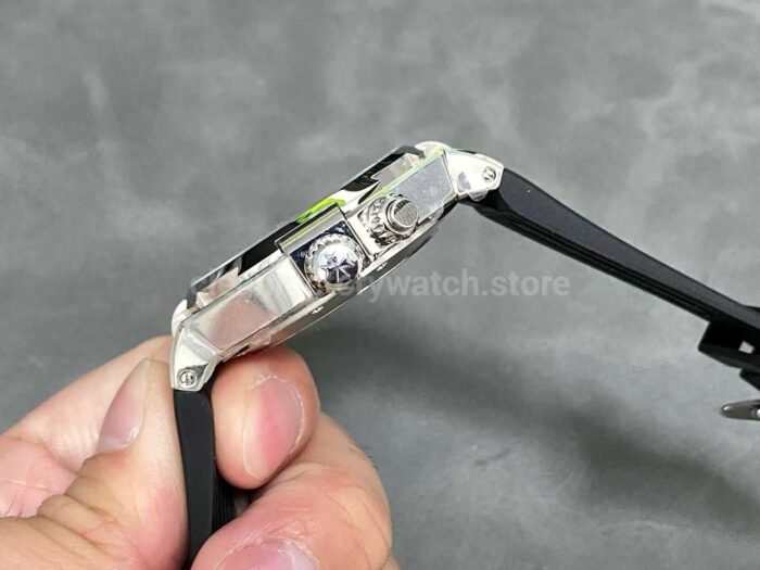 TWA Factory Vacheron Constantin Overseas Dual Time 42mm Steel Rubber Strap Silver Dial - Image 6